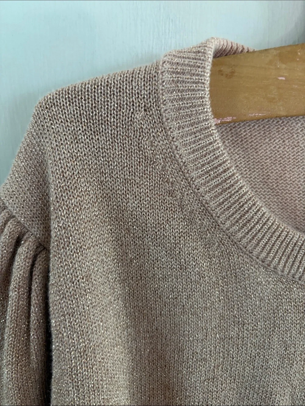Crewcuts J Crew rose gold metallic long sleeve cardigan Size Large